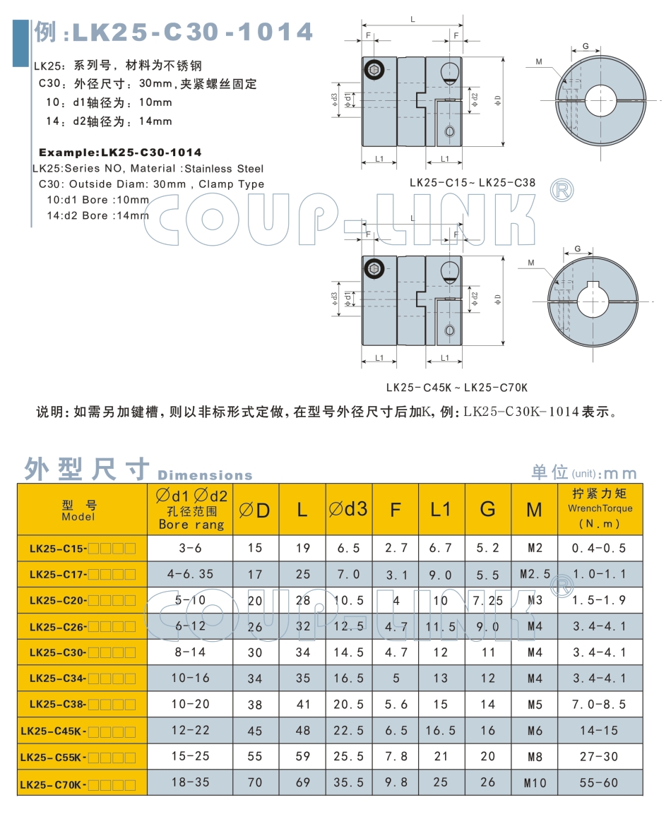 LK25系列 夹紧螺丝固定式(金属十字滑块联轴器)_联轴器种类-广州菱科自动化设备有限公司 LK25系列 夹紧螺丝固定式(金属十字滑块联轴器)_联轴器种类-广州菱科自动化设备有限公司