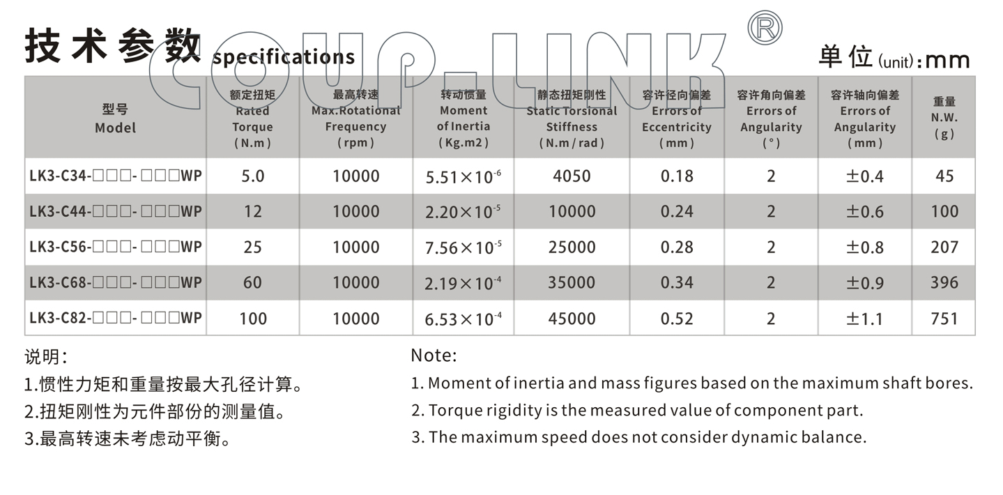 LK3系列 多節夾緊螺絲固定式（膜片聯軸器）_聯軸器種類-廣州菱科自動化設備有限公司