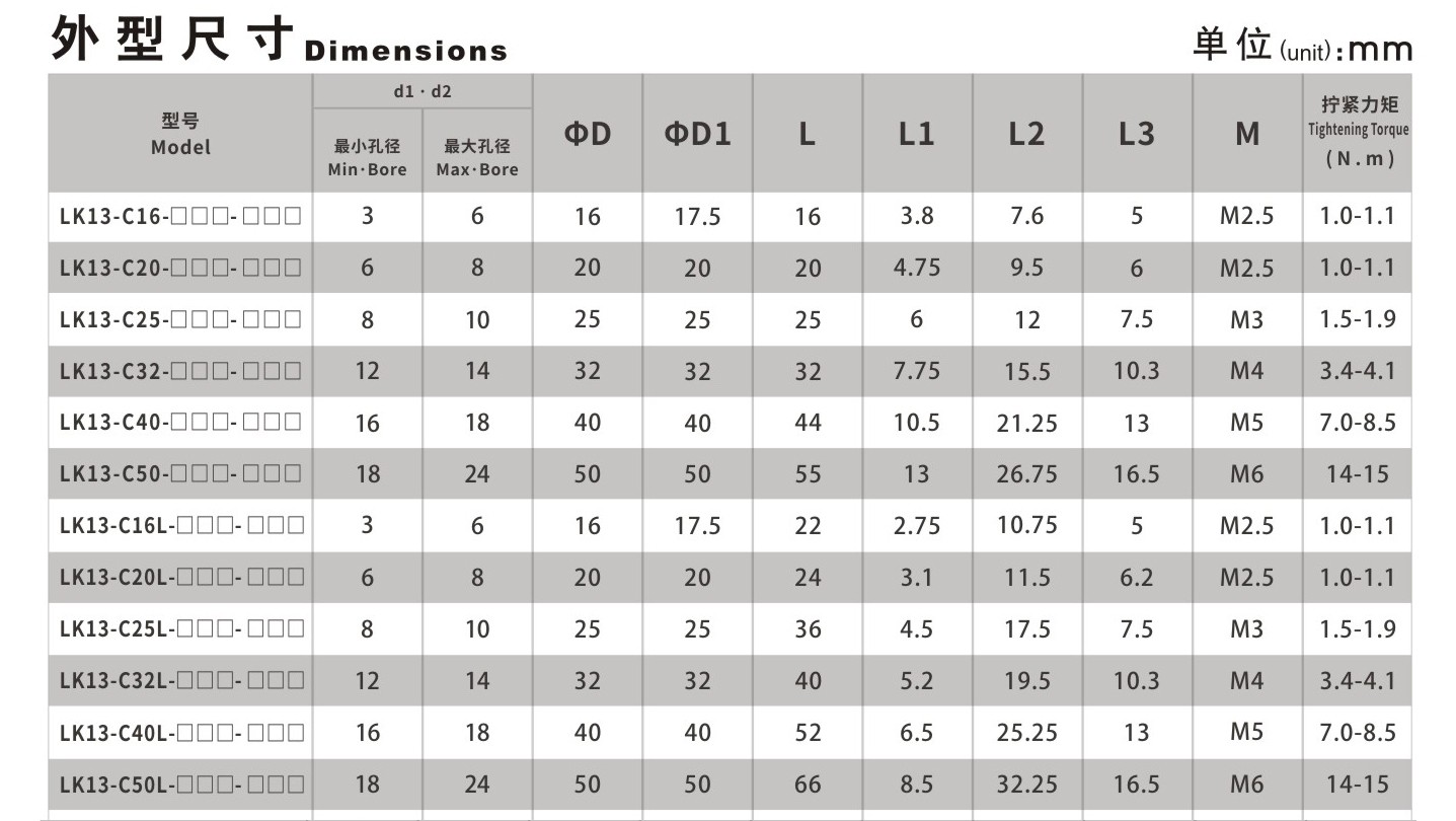 LK13系列 夹紧螺丝固定微型刚性开云体育手机App_开云体育手机App种类-kaiyun开云电竞官方网站